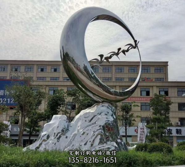  金屬不銹鋼鴿子雕塑廣場動物擺件 （2）