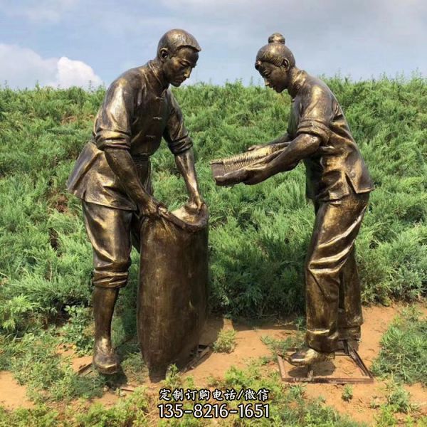 玻璃鋼鑄銅景區(qū)廣場(chǎng)民俗古代人物雕塑
