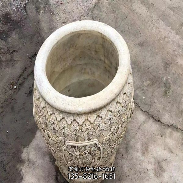 庭院戶外養(yǎng)魚石缸擺件石雕魚缸雕塑（3）