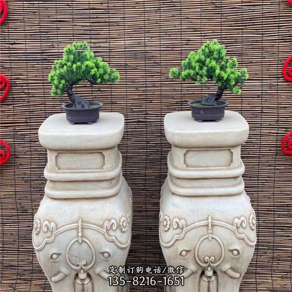 漢白玉吉象花架（4）