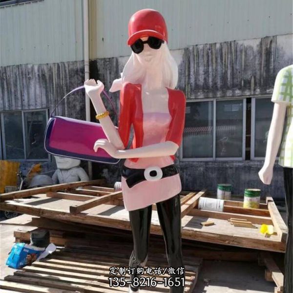商場創意玻璃鋼抽象人物雕塑