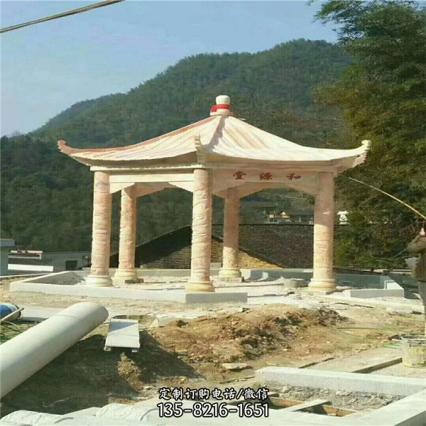 古建筑六角雙層石亭子（7）