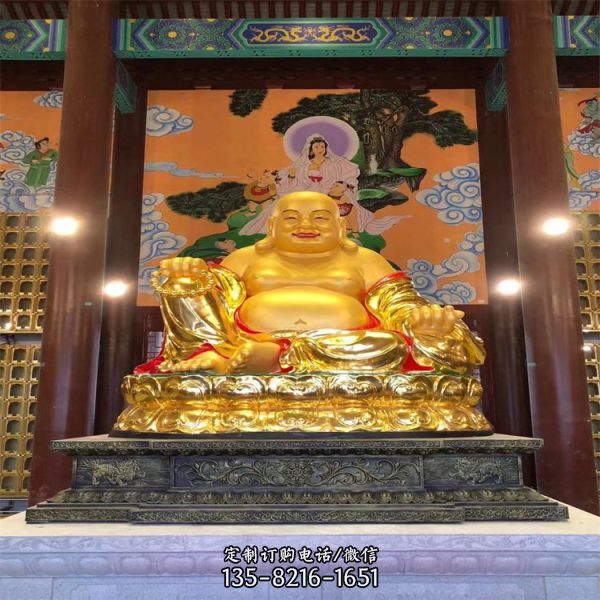 寺廟大型不銹鋼彩繪彌勒佛雕塑