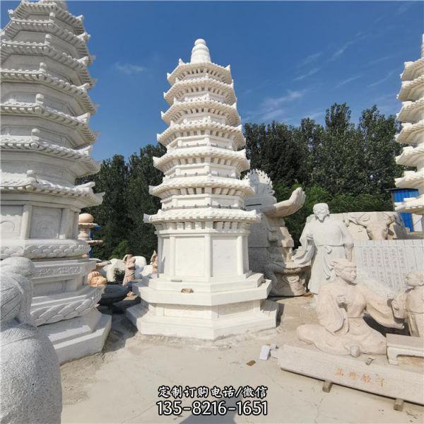 寺廟漢白玉寶塔佛塔園林景觀雕塑（1）