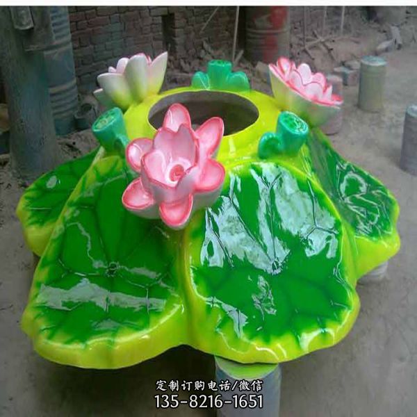 玻璃鋼荷花 小區水景睡蓮雕塑 （4）