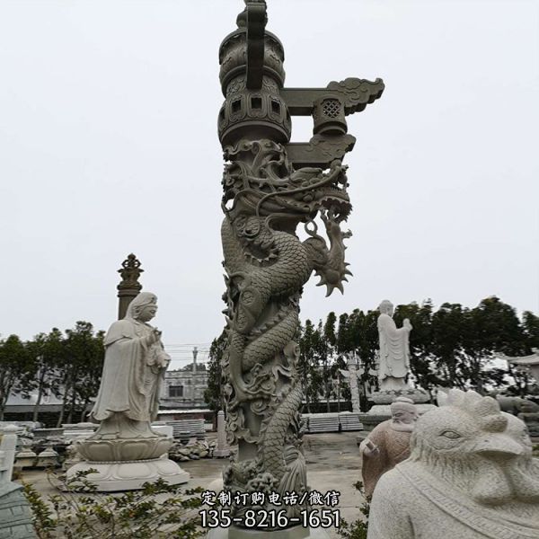 廣場大型青石雕刻文化龍柱景觀裝飾  （2）
