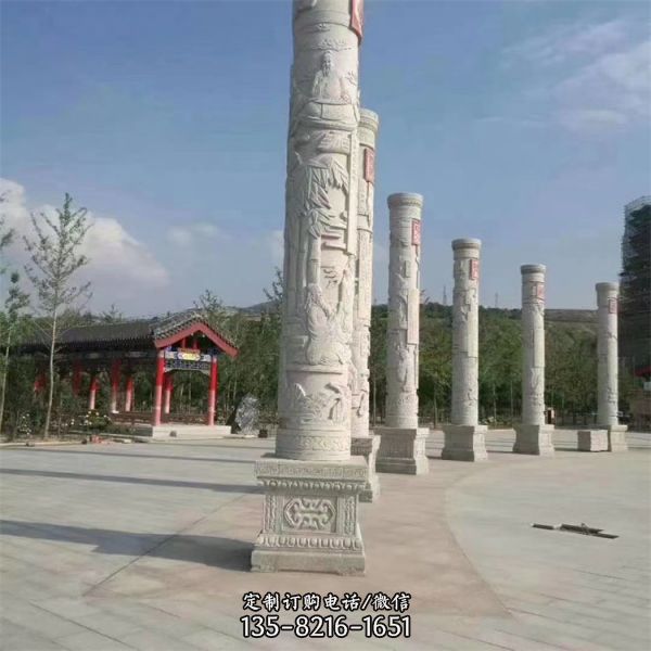 廣場大型青石雕刻文化龍柱景觀裝飾  （4）