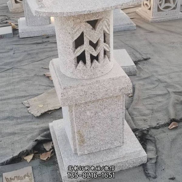 日式庭院石燈仿古青石石燈草坪燈園林雕塑（3）