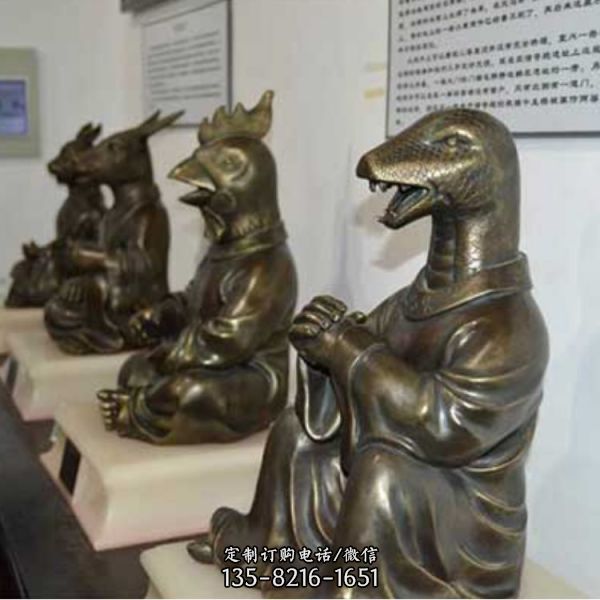 公司室內裝飾純銅抽象十二生肖動物雕塑擺件（4）