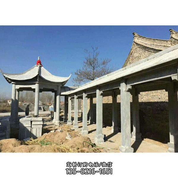 園林景觀裝飾大理石雕刻亭子長(zhǎng)廊花架擺件 （3）