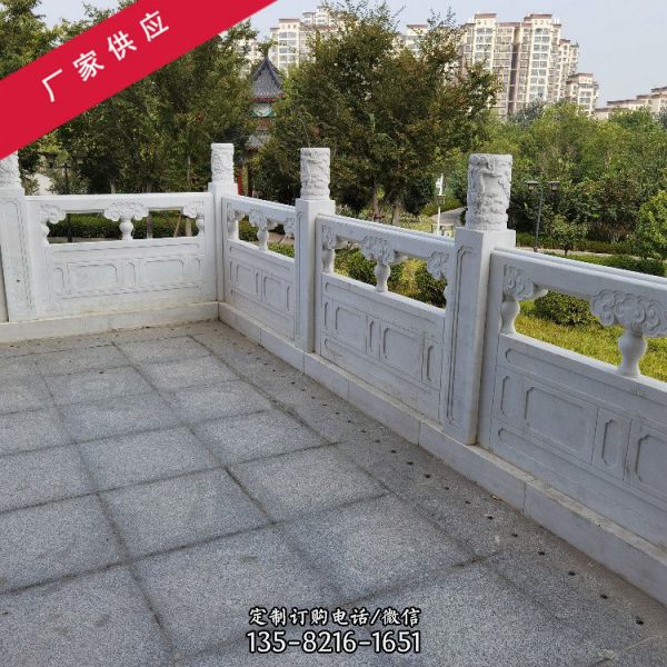 園林景區擺放石雕鏤空花崗巖石橋護欄欄桿（4）