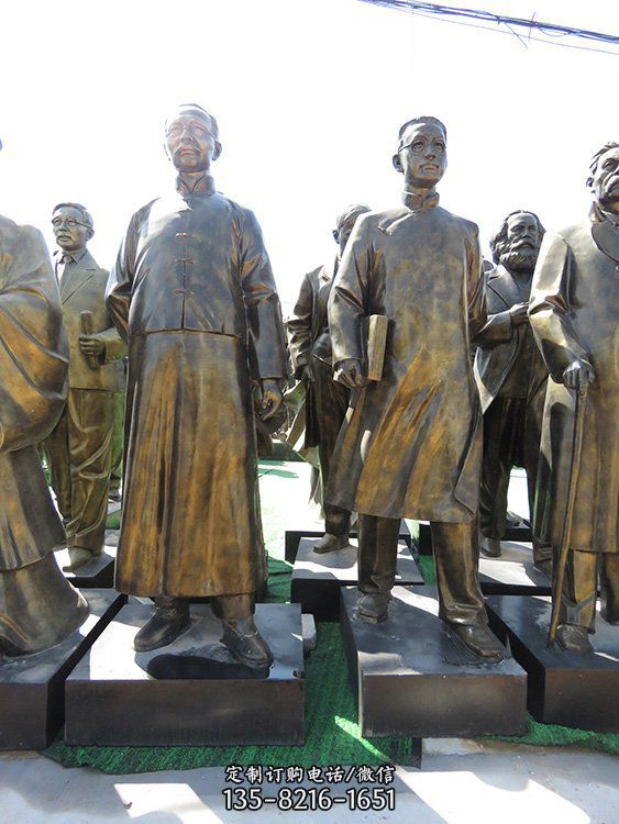 玻璃鋼仿銅戶外園林大型景觀人物雕塑（4）