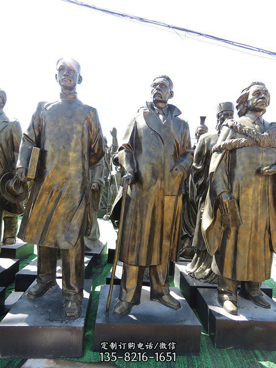 玻璃鋼仿銅戶外園林大型景觀人物雕塑（3）
