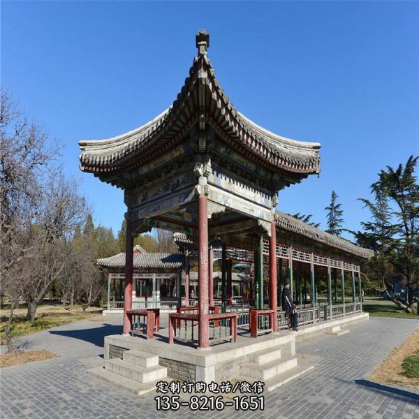 園林景區古建雙層八角休閑石亭子（3）