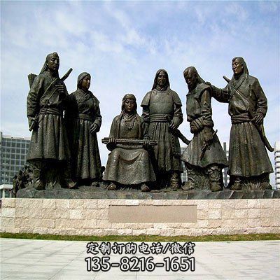 公園廣場擺放花崗巖人物景觀雕塑（4）