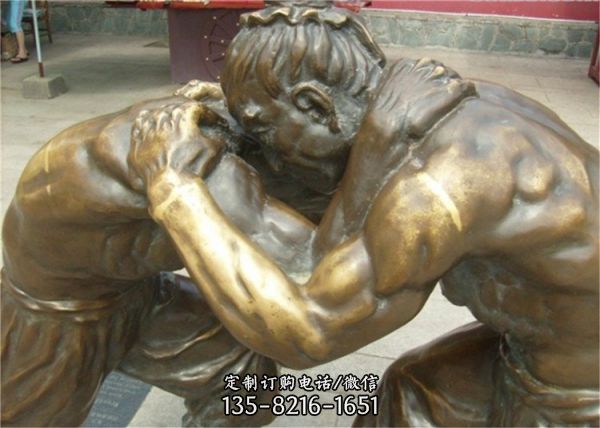 玻璃鋼仿銅古代民俗人物雕塑園林景區小品（3）