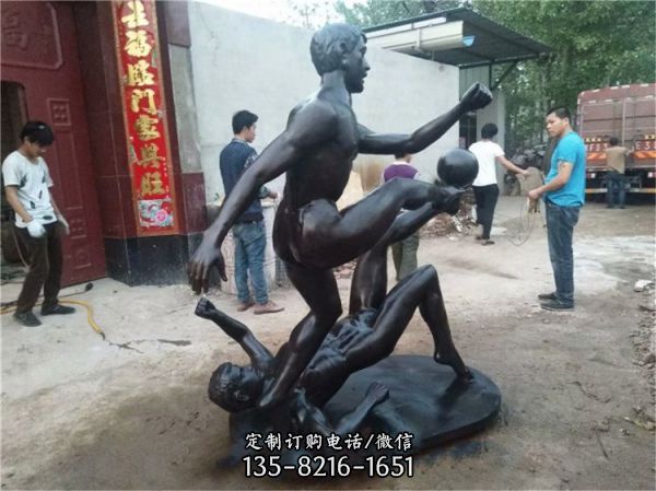 玻璃鋼仿銅古代民俗人物雕塑園林景區小品（1）