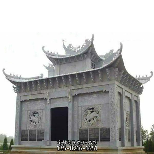 景區(qū)園林?jǐn)[放青石古建六角涼亭擺件（3）