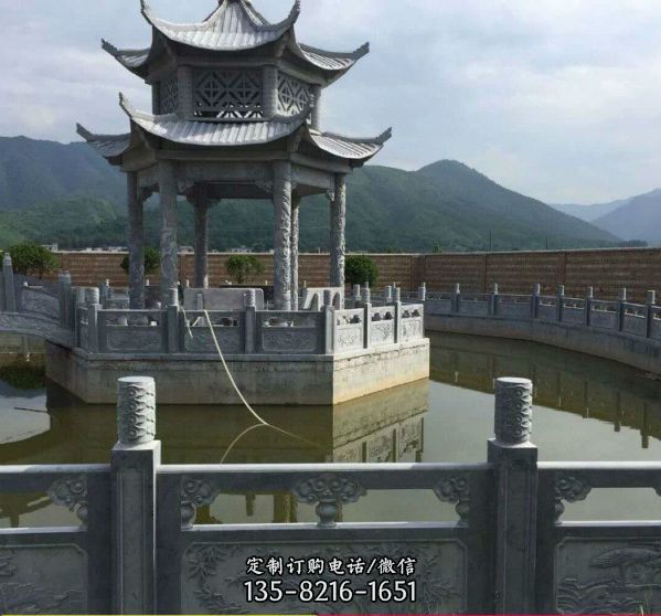園林擺放大理石雕刻古建涼亭子（1）