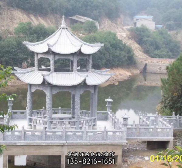 園林擺放大理石雕刻古建涼亭子（2）
