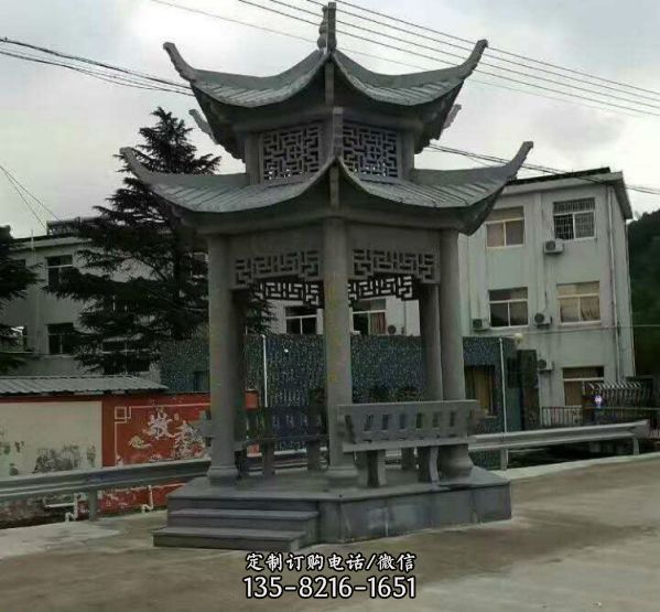 園林擺放大理石雕刻古建涼亭子（5）