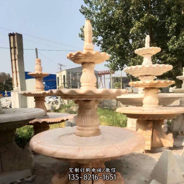 石雕噴泉流水生財戶外庭院魚池大理石風水球（4）
