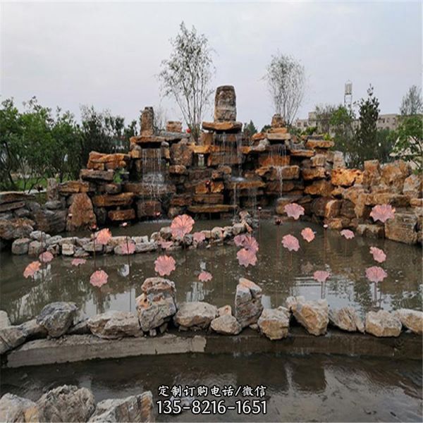 玻璃鋼仿銅 銅雕公園池塘創(chuàng)意荷葉雕塑（4）