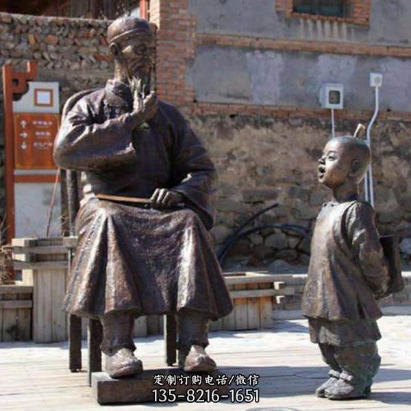 廣場(chǎng)公園擺放玻璃鋼仿銅人物雕塑（2）