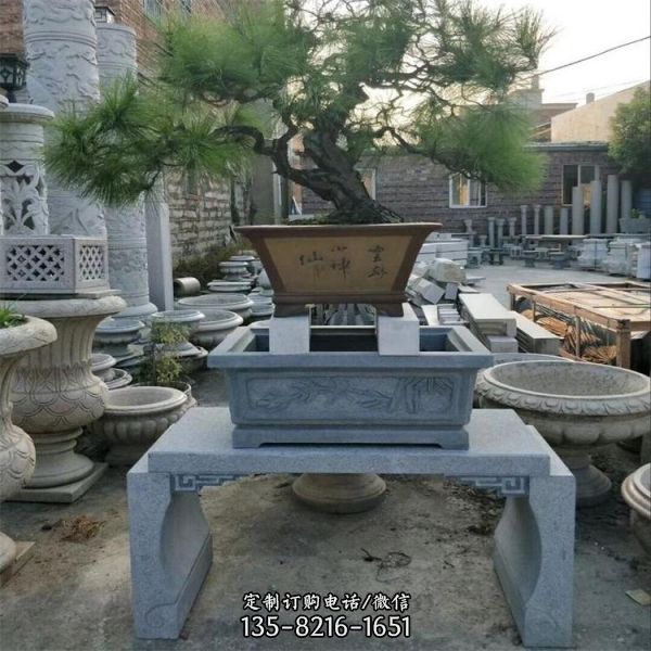 庭院景觀石材花架別墅戶外石雕花盆定制（1）