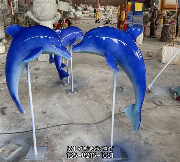 玻璃鋼海底動物海豚模型雕塑擺件（5）