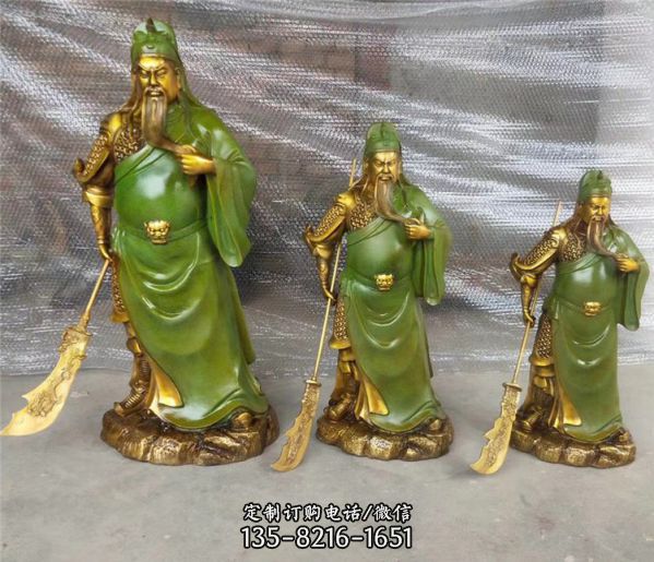 寺廟青銅玻璃鋼彩繪關公神像（3）