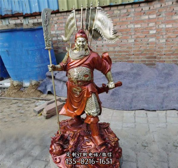 寺廟青銅玻璃鋼彩繪關公神像（4）
