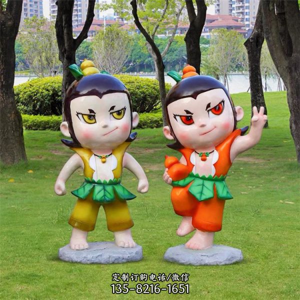 兒童樂園擺放玻璃鋼動(dòng)畫葫蘆娃卡通雕塑（4）