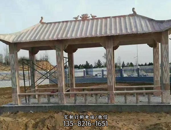 園林景區石雕長廊雙層石亭子（1）