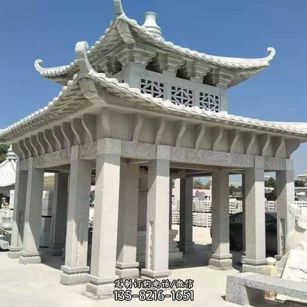 園林景區石雕長廊雙層石亭子（3）