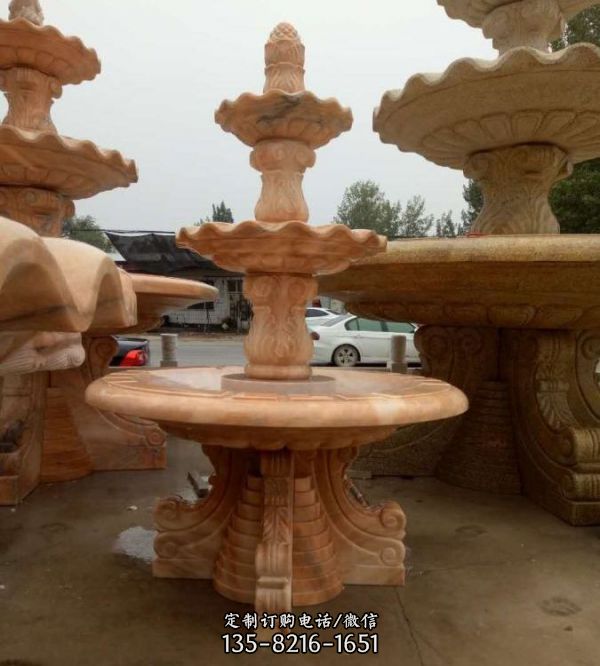 晚霞紅花缽噴泉大型園林小區酒店景觀雕塑（3）