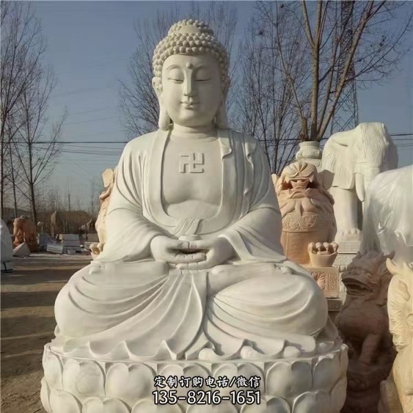 寺廟景區(qū)漢白玉石雕佛像雕塑（5）