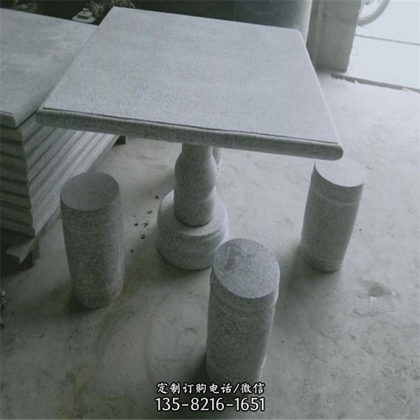 室外園林仿古花崗巖石桌石凳定制（2）