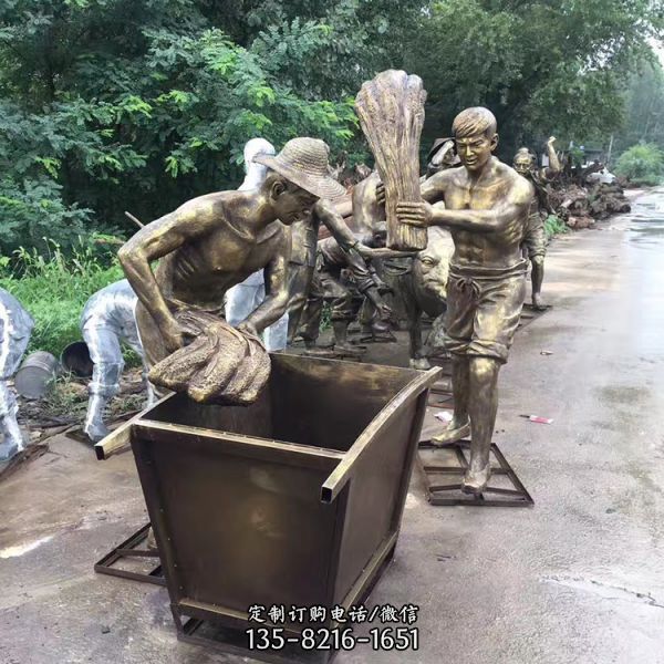 園林鑄銅農民人物擺件雕塑（3）