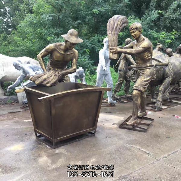 園林鑄銅農民人物擺件雕塑（1）