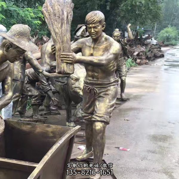 園林鑄銅農民人物擺件雕塑（4）