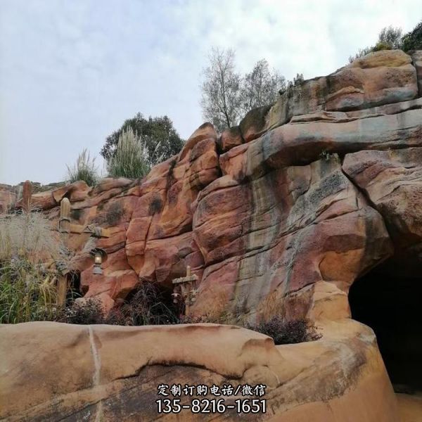 戶外景區(qū)水泥塑石假山手工直塑仿真山（2）