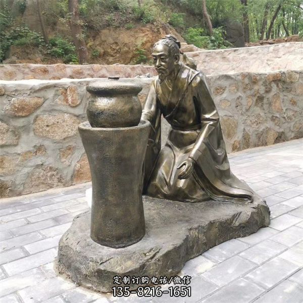 玻璃鋼雕塑定制仿銅人物小吃街商業街擺件（4）