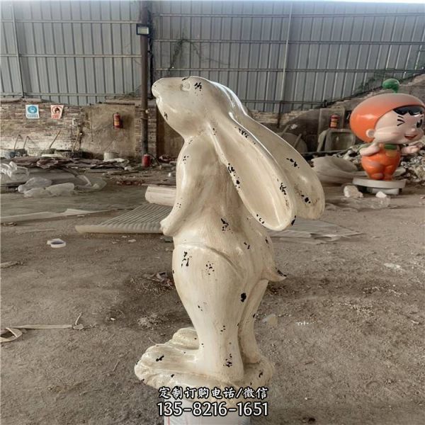 酒店室內裝飾工藝品 玻璃鋼兔子雕塑（3）