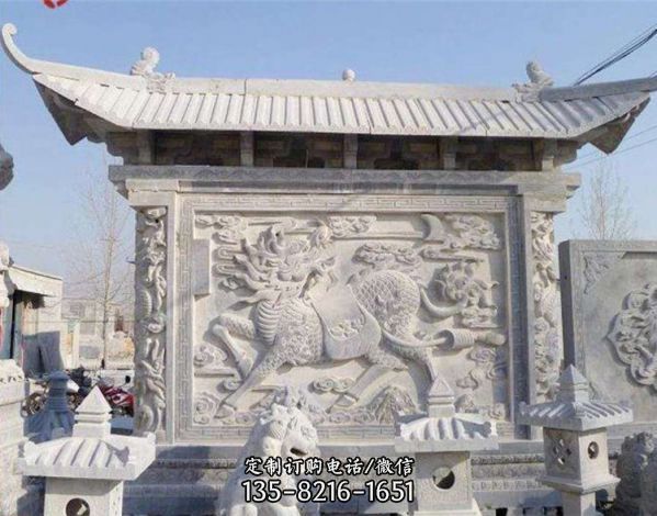 園林景觀青石石雕畫壁影壁浮雕壁畫雕塑（6）