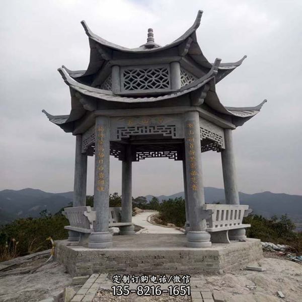 別墅園林青石仿古石雕中式亭子（2）