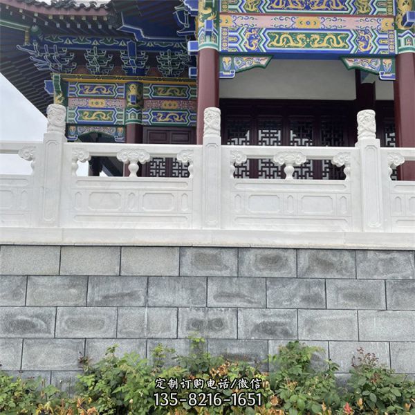 景區庭院公園漢白玉石欄桿雕塑