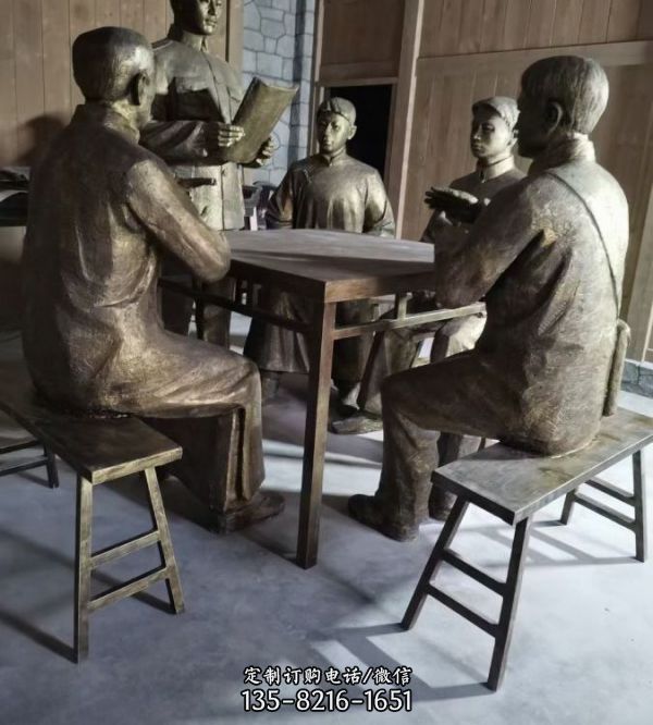 園林玻璃鋼仿銅人物景觀創(chuàng)意雕塑（2）