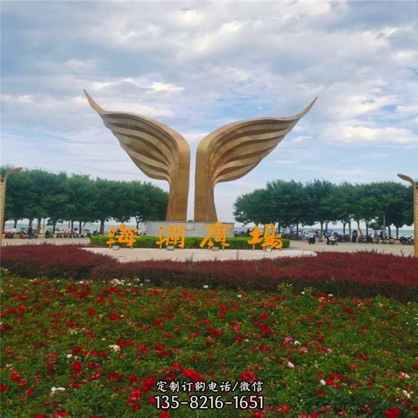 不銹鋼抽象鏤空小區公園城市景觀雕塑（4）