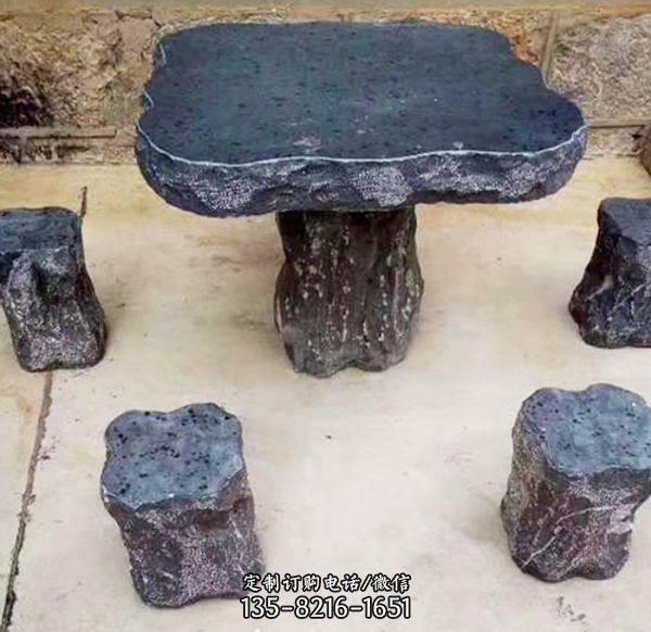 戶外公園石雕石桌石凳雕塑（1）